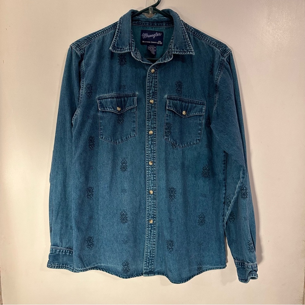 Wrangler‎ Western Blue Shirt XXL